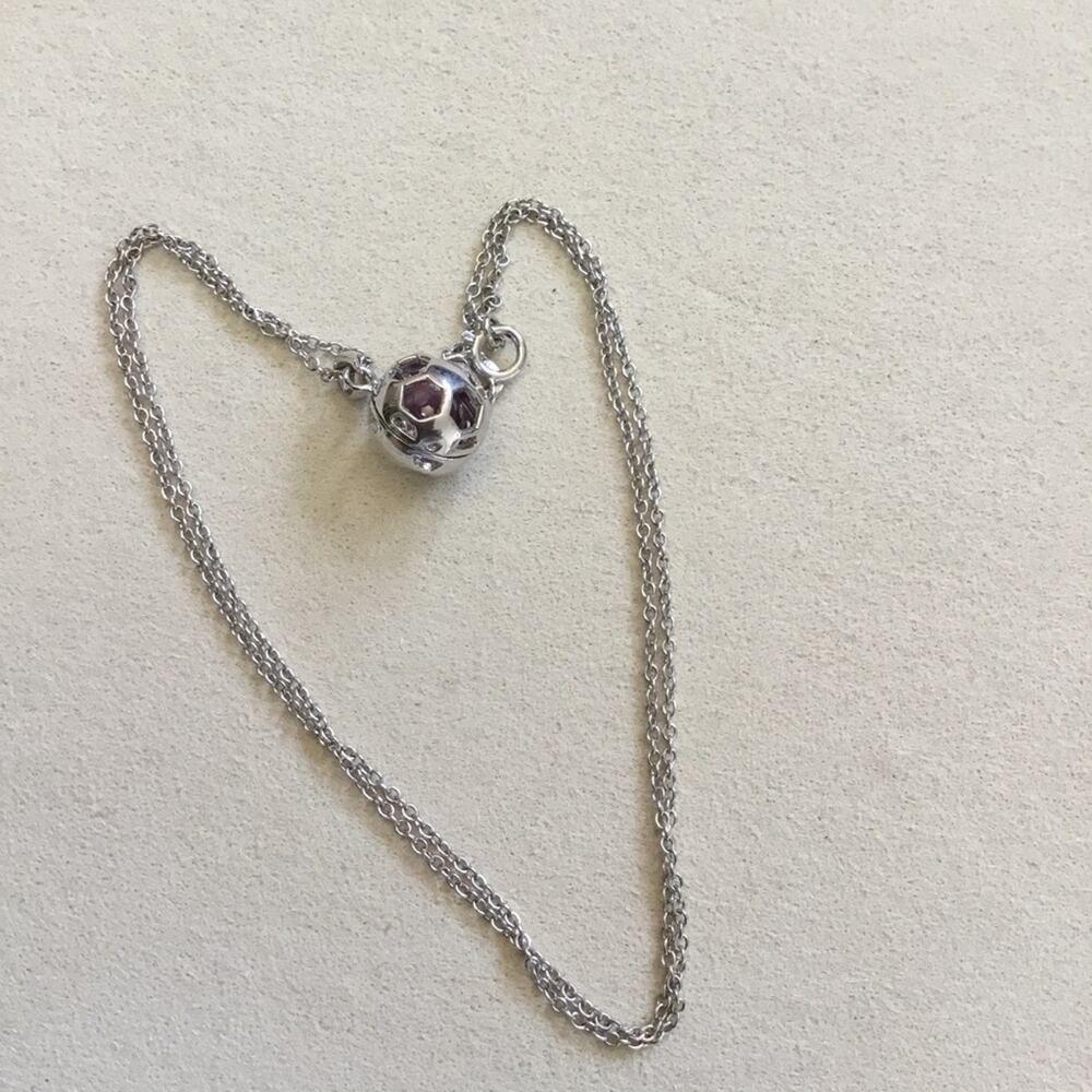 Sterling Silver Soccer Necklace - Picture 3 of 5